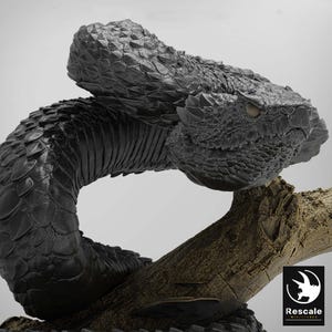 Giant Viper, Snake (4 sizes) D&D 5e Miniature | 28mm,32mm Scales (Large), Huge, Gargantuan |Resin Figure Dungeons and Dragons 5e Pathfinder