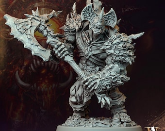 Raging Warrior Ogre, Resin Miniature | 28mm,32mm Scales (4 BASE Sizes) | Against Giants