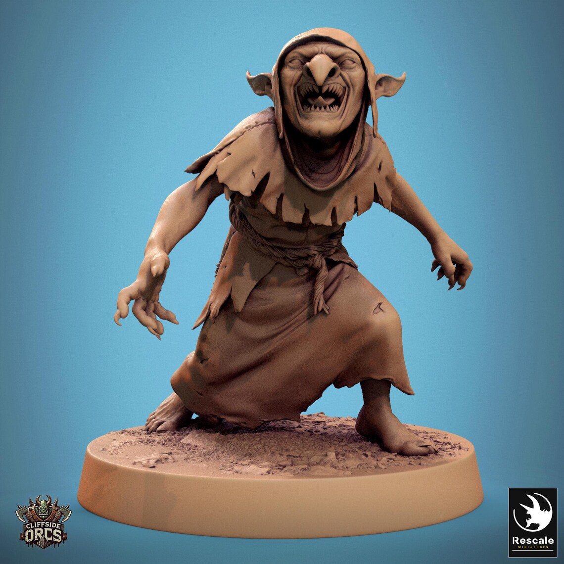 Goblin Shaman Sorcerer | D&D 5e UNPAINTED | 5 Sizes /scale| Pathfinder ...