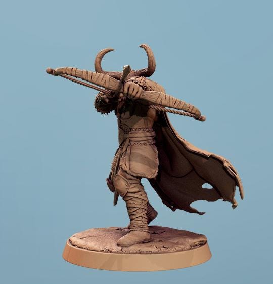 Barbarian Human / Goliath, Ranger,fighter, With Bow, Dnd Unpainted ...