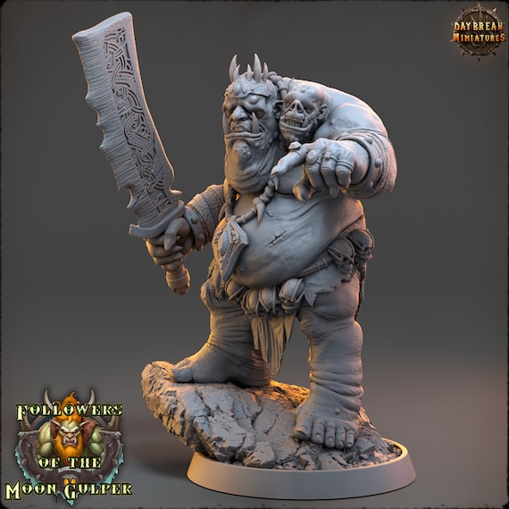 Two Headed Ogre, Also in Ettin Size | 28mm and 32mm Scale