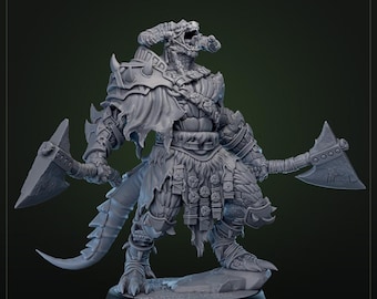 Dragonborn Barbarian Waldläufer Kämpfer Miniatur | UNBEMALTEM Resin PC NPC