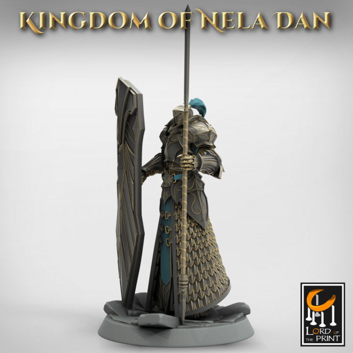 High Elf Praetaorian Spear and Shield , Moon Eladrin Unpainted | 4 ...