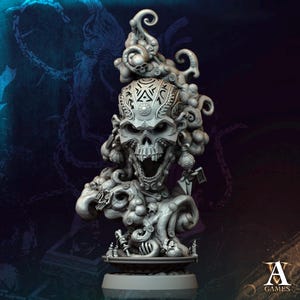 Undead Demi Lich, Flameskull Monster Mini | 28mm,32mm,54mm,75mm,100mm Scales | Dungeons & Dragons Pathfinder | DnD 5e gift idea, RPG figure
