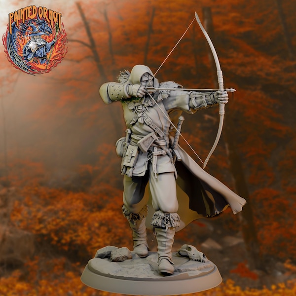 Ranger Archer Miniature STL | Torvin Shooting Bow | Digital Download