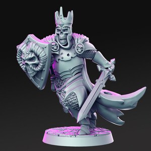 Death Knight | Skeleton Knight | Undead Miniature | Dungeons and Dragons | Undead | 28mm | 32mm  | Pathfinder | Figure for Painting |