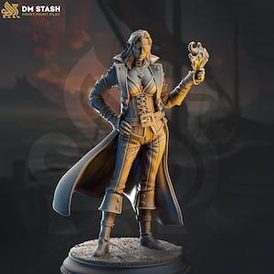 Half Elf Female Arcane Trickster Rogue, Swashbuckler | 28mm, 32mm,54mm,75mm, 100mm Scale Resin Mini | D&D 5e Pathfinder | DM Stash