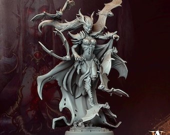 Vampire Bride Miniature | Strahd Consort Pinup, DnD Pathfinder (Unpainted)