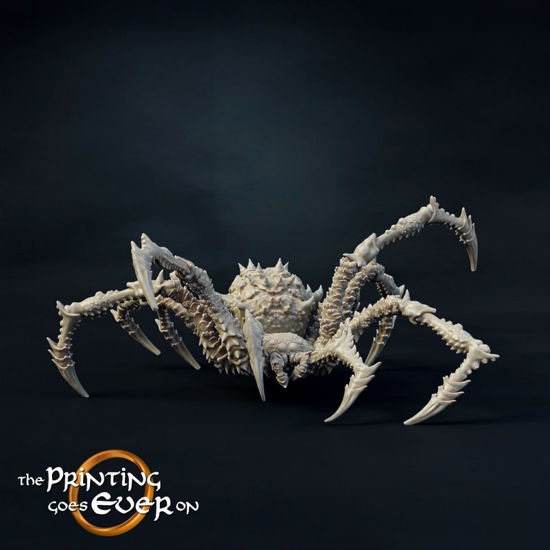 Jättespindel | Miniatyr | 4 storlekar/skala | Pathfinder-figur | DnD | Omålad figur bild 1