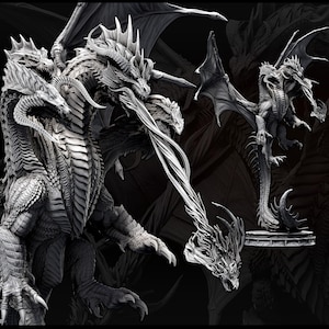 Tiamat God Dragon Queen Hovering (3 sizes) D&D Miniature | 280mm Wing Span,370mm Height | Resin Figurine |Dungeons and Dragons 5e Pathfinder