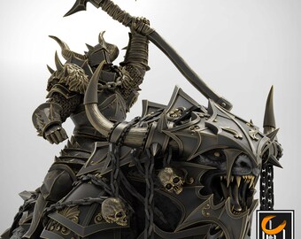 Cavaliere del Caos su Grande Ascia Bestia Muscolosa Corazzata