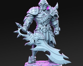 Miniatura de Paladín con Armadura Pesada / Caballero Guerrero / Resina SIN PINTAR
