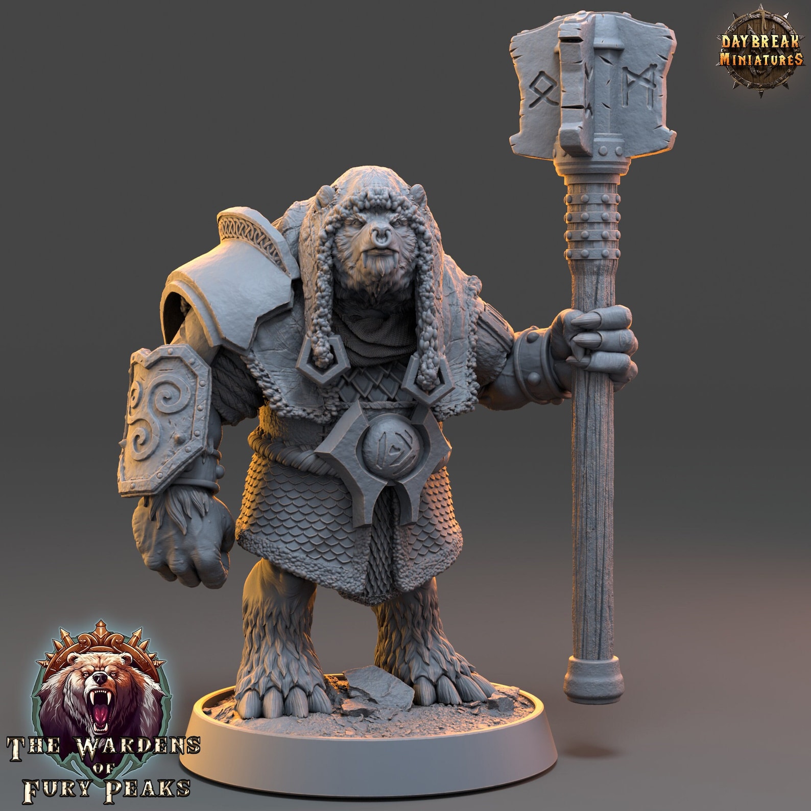 Werebear Size Example Bearfolk Werebear Cleric With Mace | Scales: 4 Sizes /| D&D 5e Megaboss ...