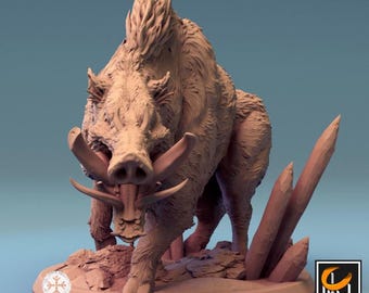 Orc Rider War Hog Wild Boar Miniature Mount V2 | DND Miniature