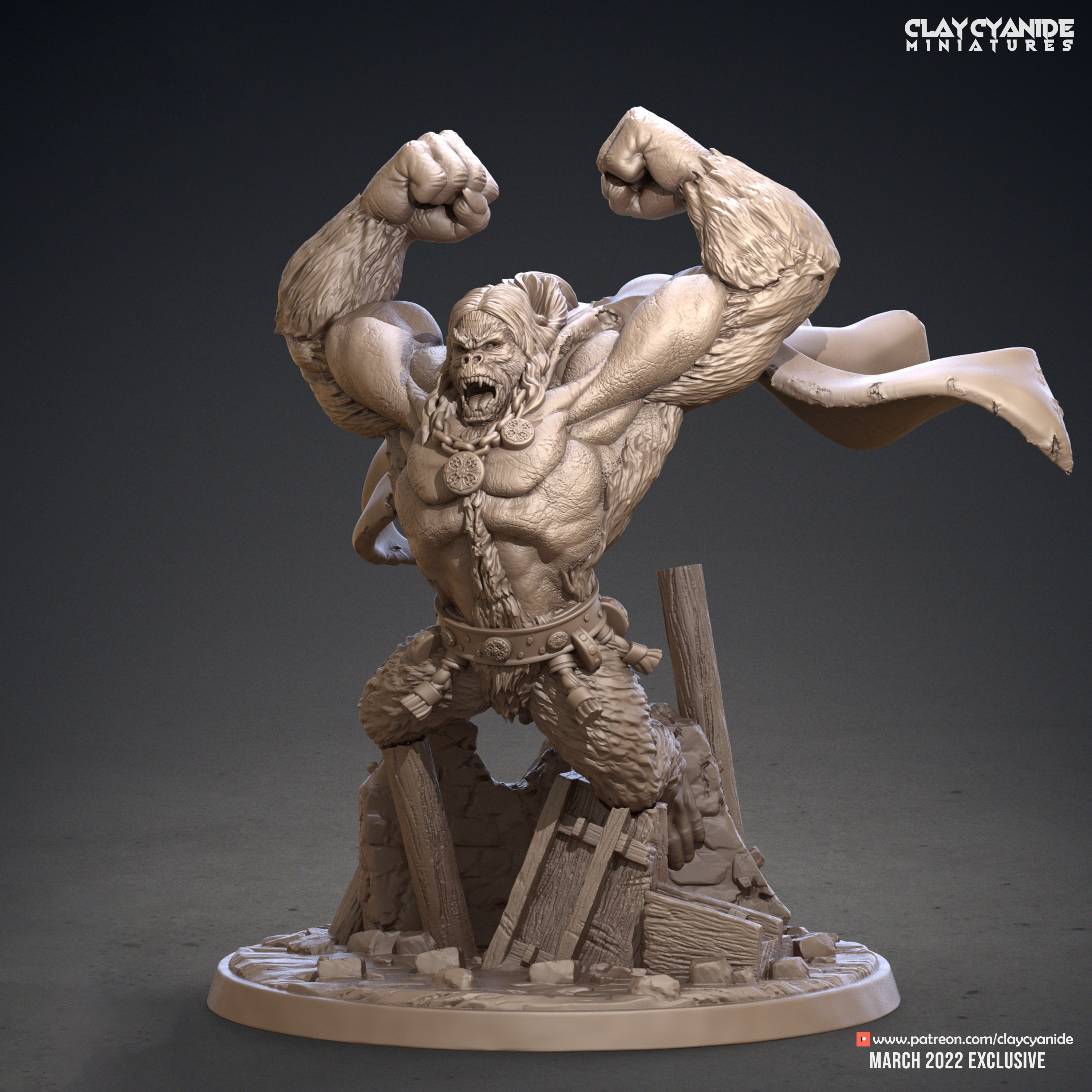 Great Ape Man, Gorilla Folk Dnd 5e | 28mm, 32mm Scales | Resin