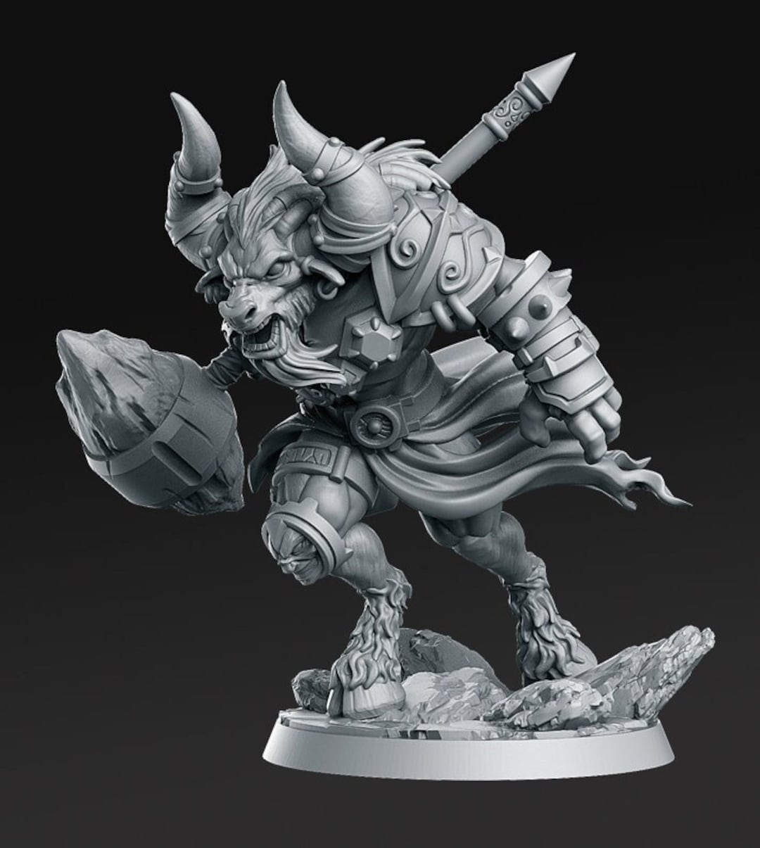 Minotaur Warrior War Chief | 3 Sizes /scales | D&D 5e Megaboss ...