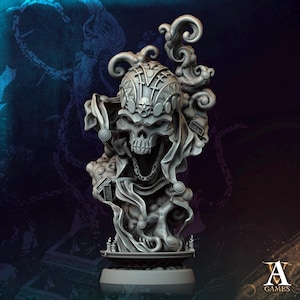 Undead Demi Lich, Flameskull Monster Mini | 28mm,32mm,54mm,75mm,100mm Scales | Dungeons & Dragons Pathfinder | DnD 5e gift idea, RPG figure