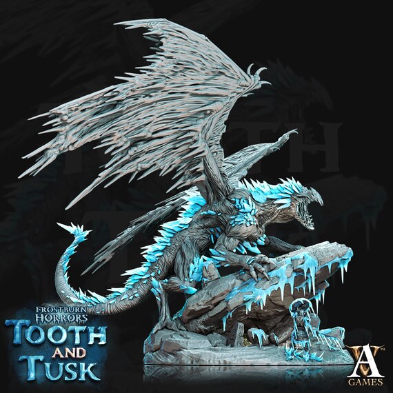 Ancient White Dragon Resin Miniature | 150mm Base & 135mm Base