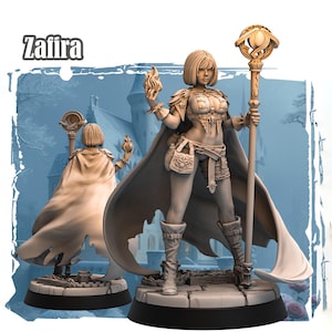 Human Female Wizard, Warlock, Sorcerer PC NPC | 28mm, 32mm,54mm, 75mm, 100mm Scale Resin Miniature | Dungeons and Dragons |