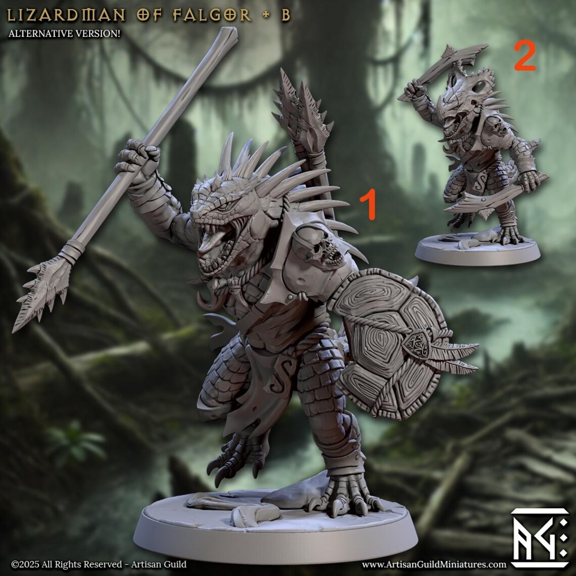 Lizardman Lizardfolk, Fighter, Ranger, Paladin PC NPC | 5 Sizes /scale ...
