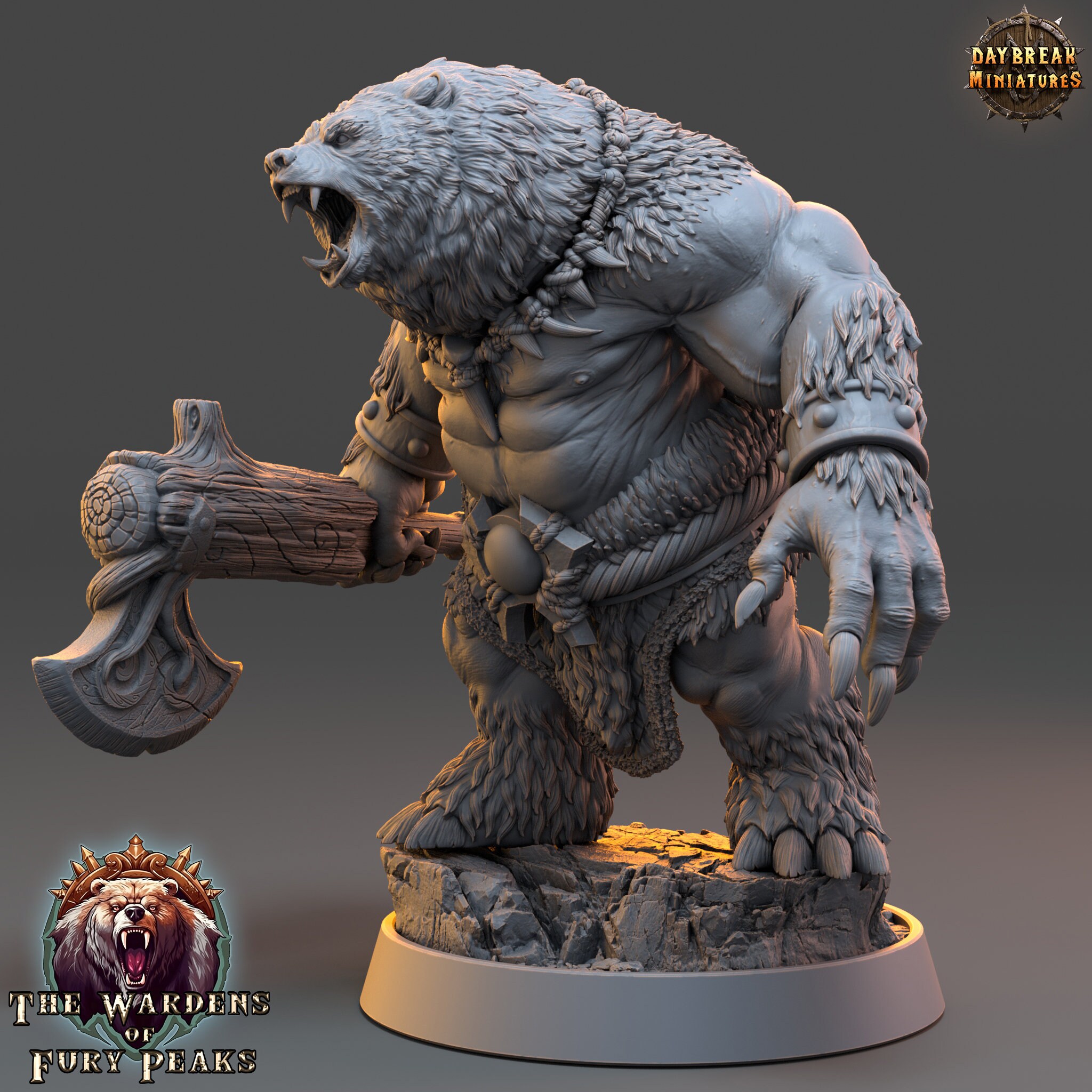 Werebear Stat Block Bearfolk Werebear With Axe Humanoid | Scales: 4 Sizes | D&D 5e Megaboss ...