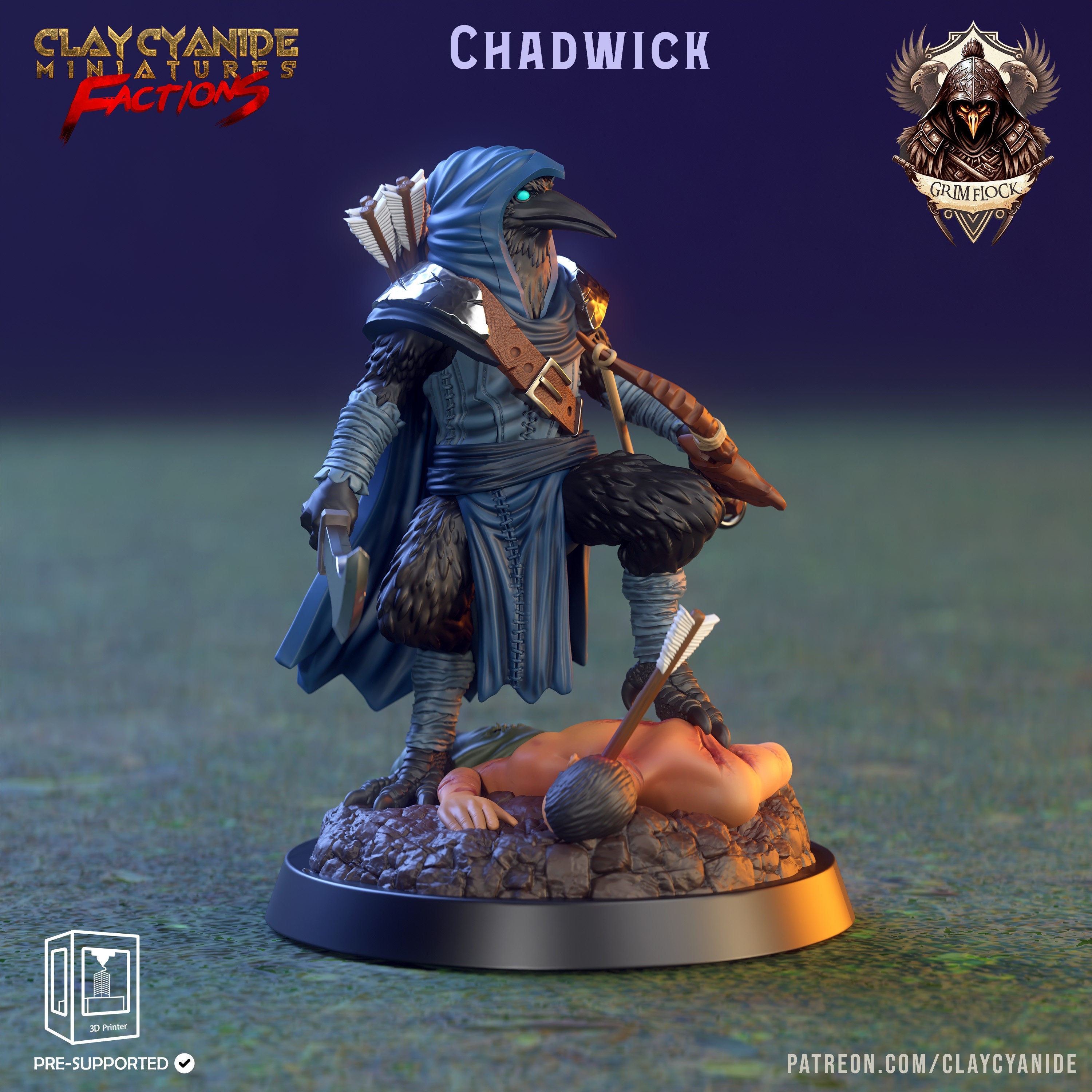 Kenku Raven Folk Aarakocra Fighter Ranger Paladin Cleric 28mm 32mm