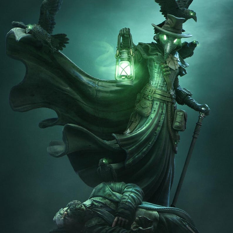 Plague Doctor Miniature – Dark Alchemist Villain With Lantern | Dnd NPC ...