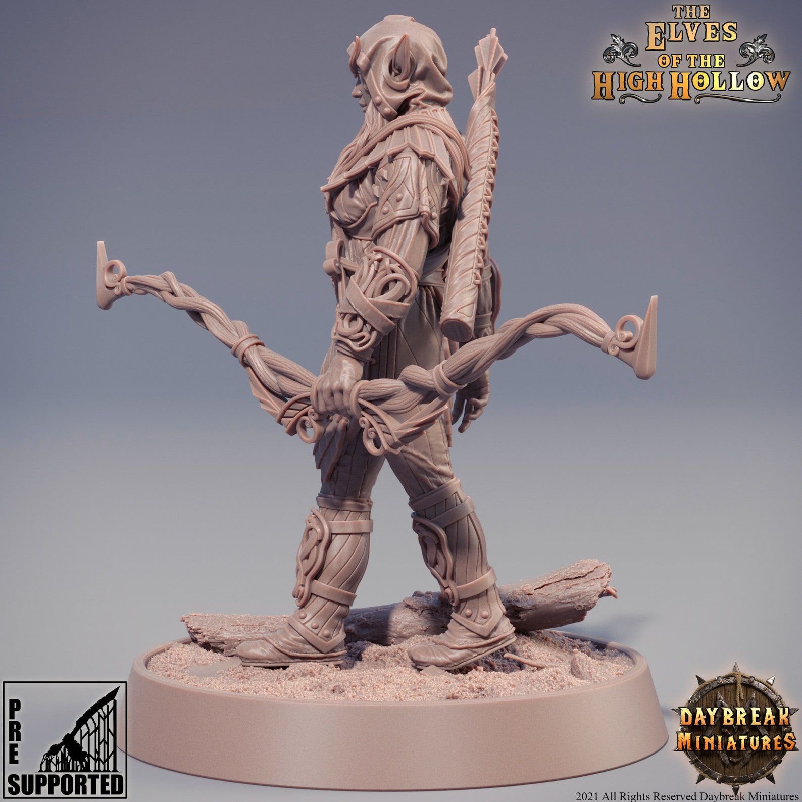 Female Wood Elf Ranger Archer Elf Fighter Miniature 28mm Etsy