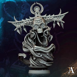 Undead Demi Lich, Flameskull Monster Mini | 28mm,32mm,54mm,75mm,100mm Scales | Dungeons & Dragons Pathfinder | DnD 5e gift idea, RPG figure