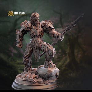 Warforged Druid PC / NPC | D&D Unpainted Miniature | 5 Sizes/Scales | Pathfinder Figure