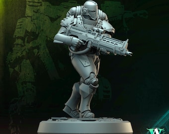 Space Commando Miniature | Sci-Fi Shocktrooper Soldier | Tabletop Wargaming UNPAINTED Resin