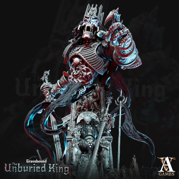 Undead Alliance Death Knight King on Throne and Lich King | 100mm