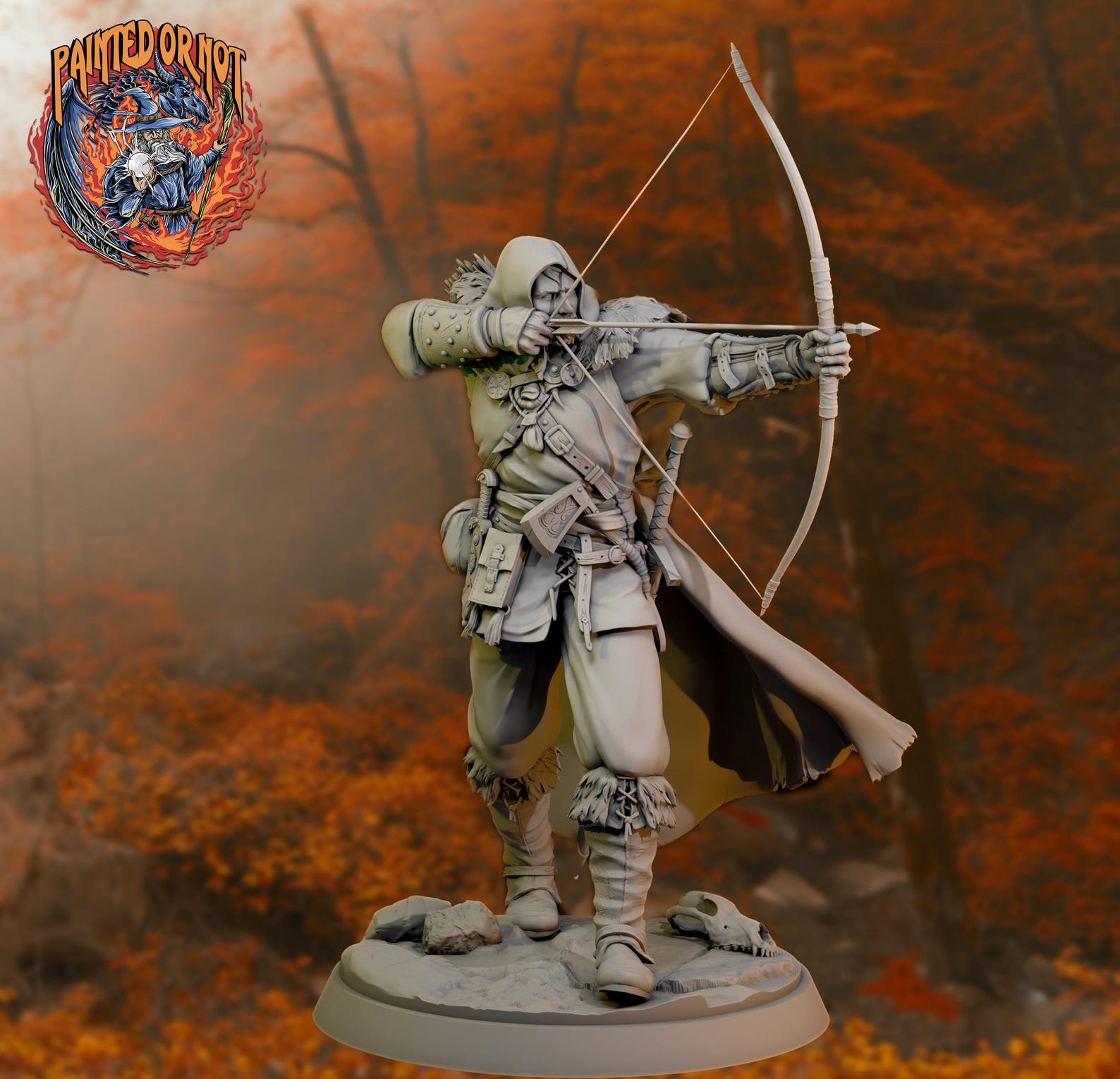 Human Two Weapon Ranger Human Ranger Fighter Shooting Bow, Paintedornot Original Design ...