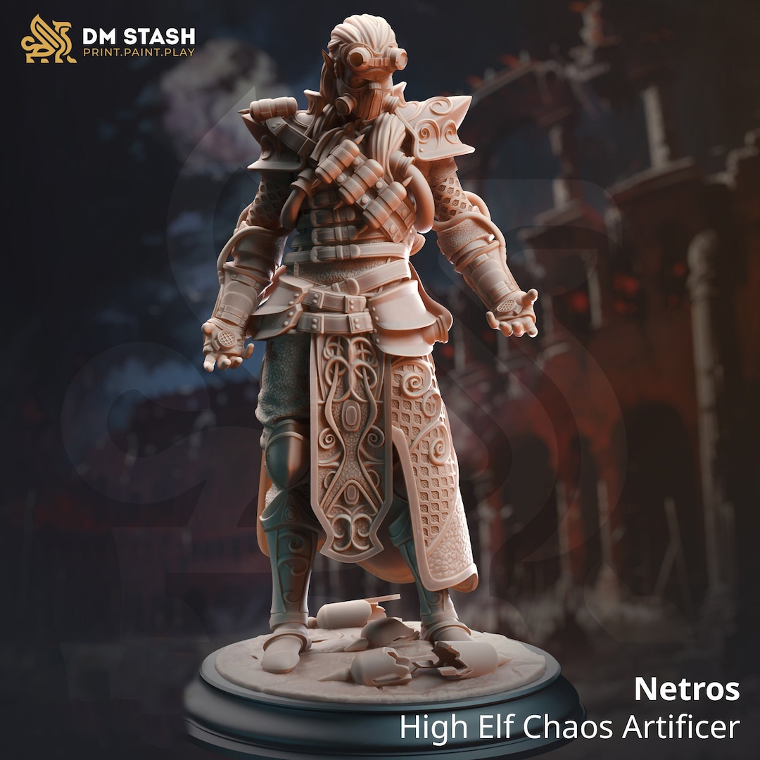 Elf Arcane Engineer Miniature | Elven Inventor | Resin 28mm 32mm 54mm ...