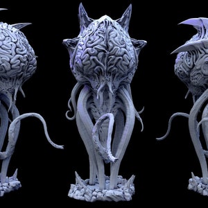 Elder Brain Mind Flayer, Illithid Unpainted |130 mm (5.1&quot;) tall 28mm/32mm Scales | Dungeons and Dragons | Pathfinder | DnD 5e | Mindflayer