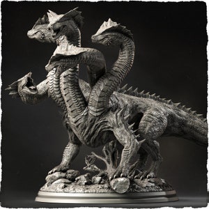 HYDRA 5 Heads (2 Sizes 28mm, 32mm Scale) D&amp;D Miniature | 140mm High ...
