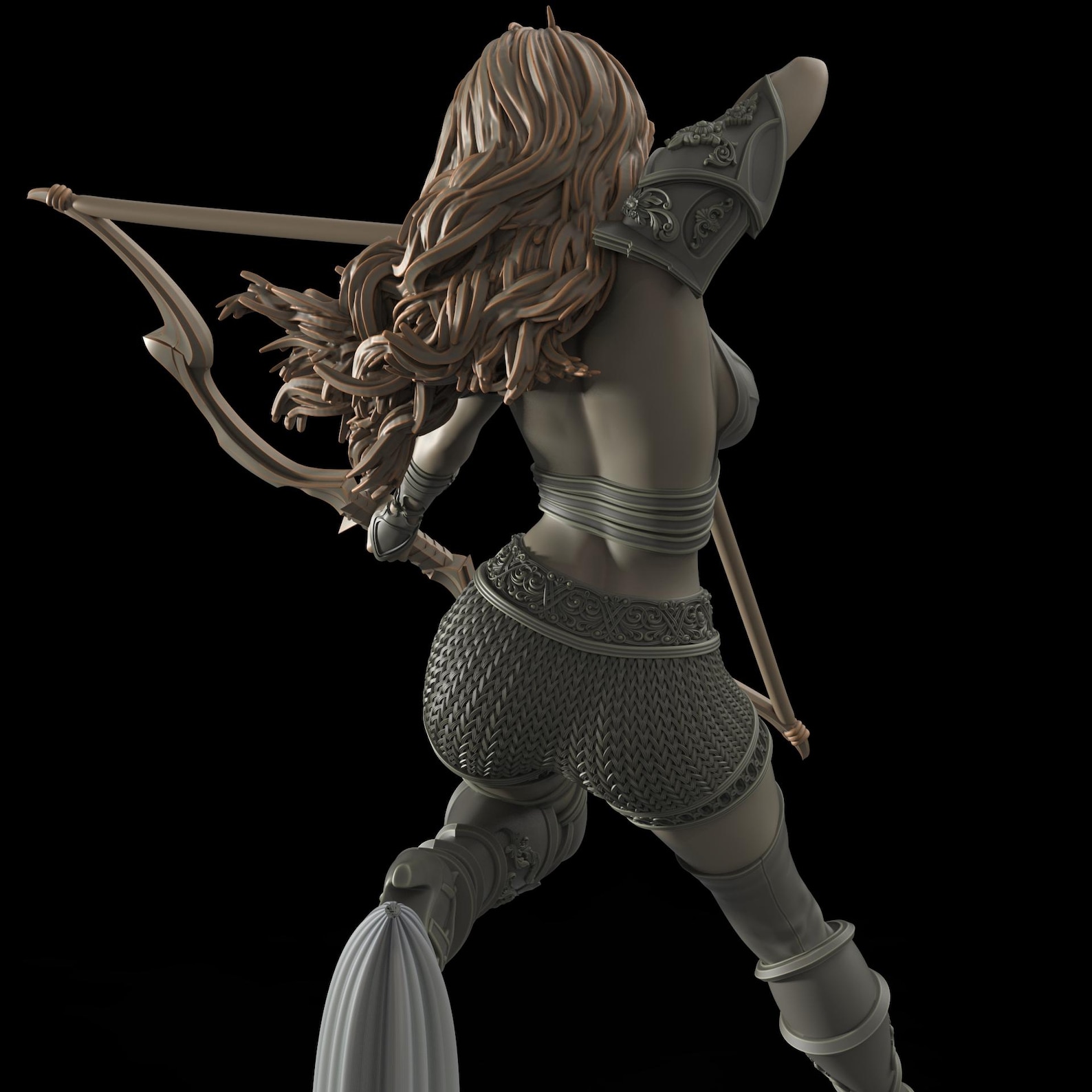 Female Elf Ranger Miniature | Sharpshooter Archer | Resin 28mm 32mm ...
