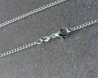 Genuine  Solid 925 Sterling  Silver Curb Chain Necklace all inch Size