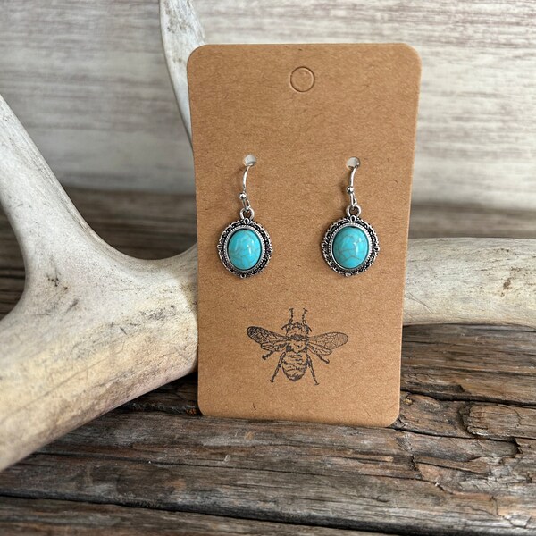 Turquoise Gem Drop Earrings