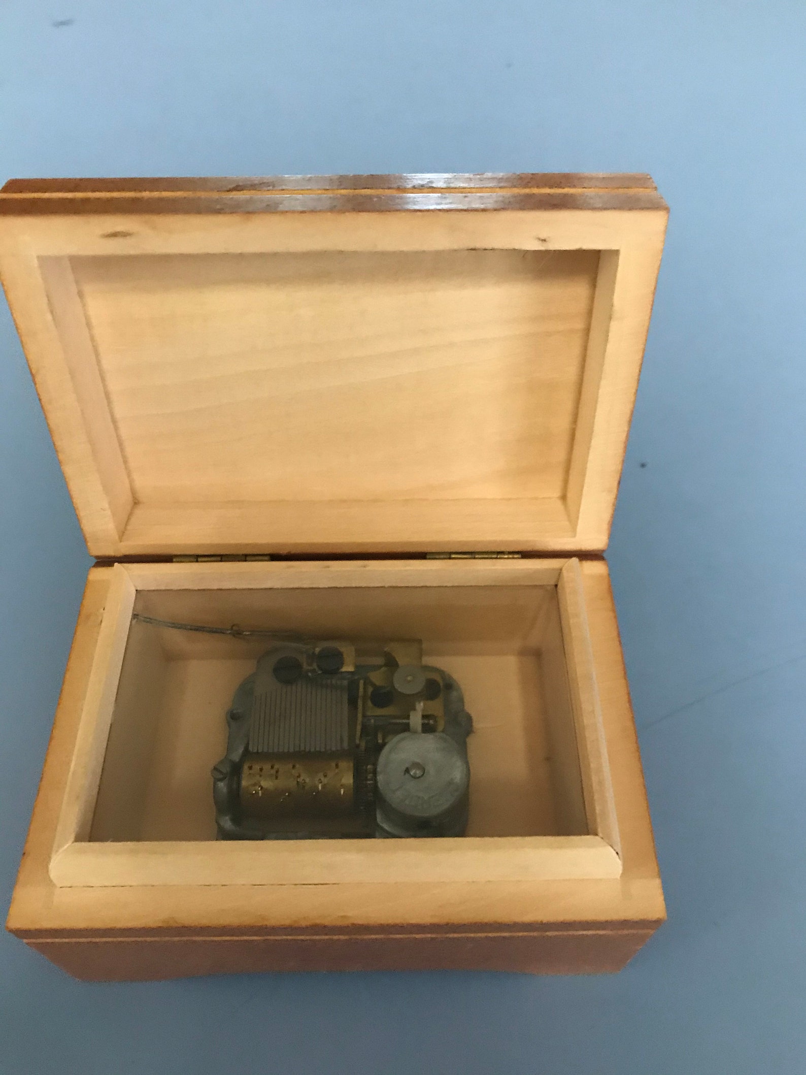 Vintage Wooden Music Box Cuendet Plays Weggiserlied Etsy