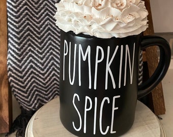 Mug Topper, Pumpkin Spice, Faux whipped cream with cinnamon stick