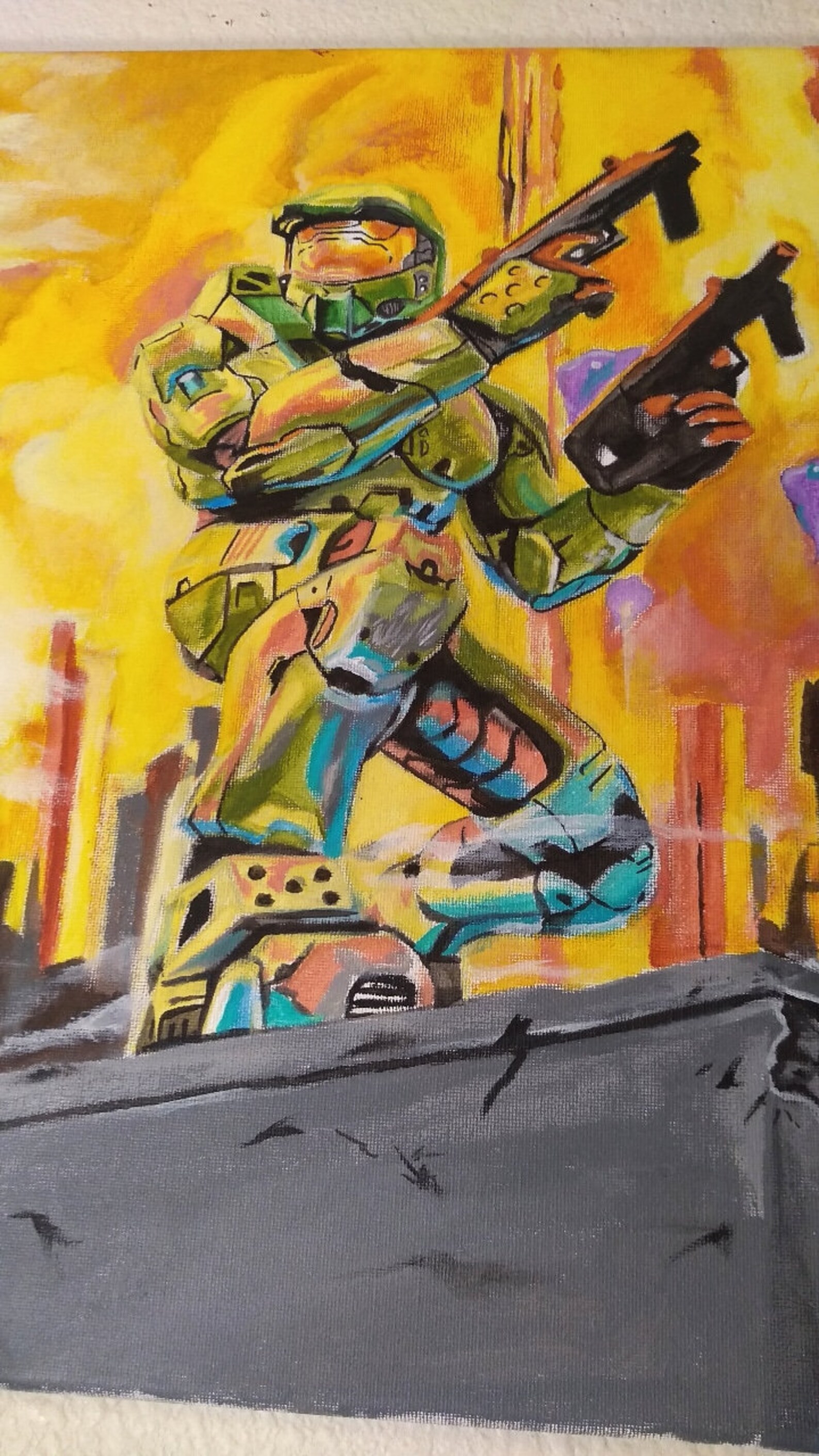 Halo 2 Acrylic Painting on Canvas Etsy