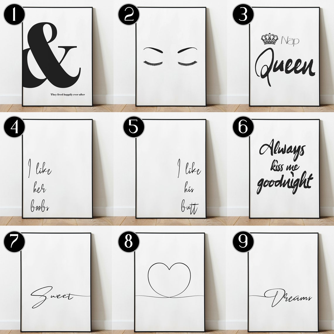 Bedroom Prints Art Wall Decoration Modern Posters Funny Quotes Etsy