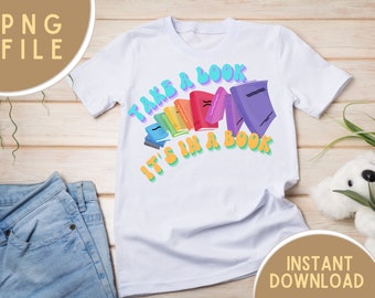 Take a Look It's in a Book PNG: Reading Rainbow Design (Digital Download)