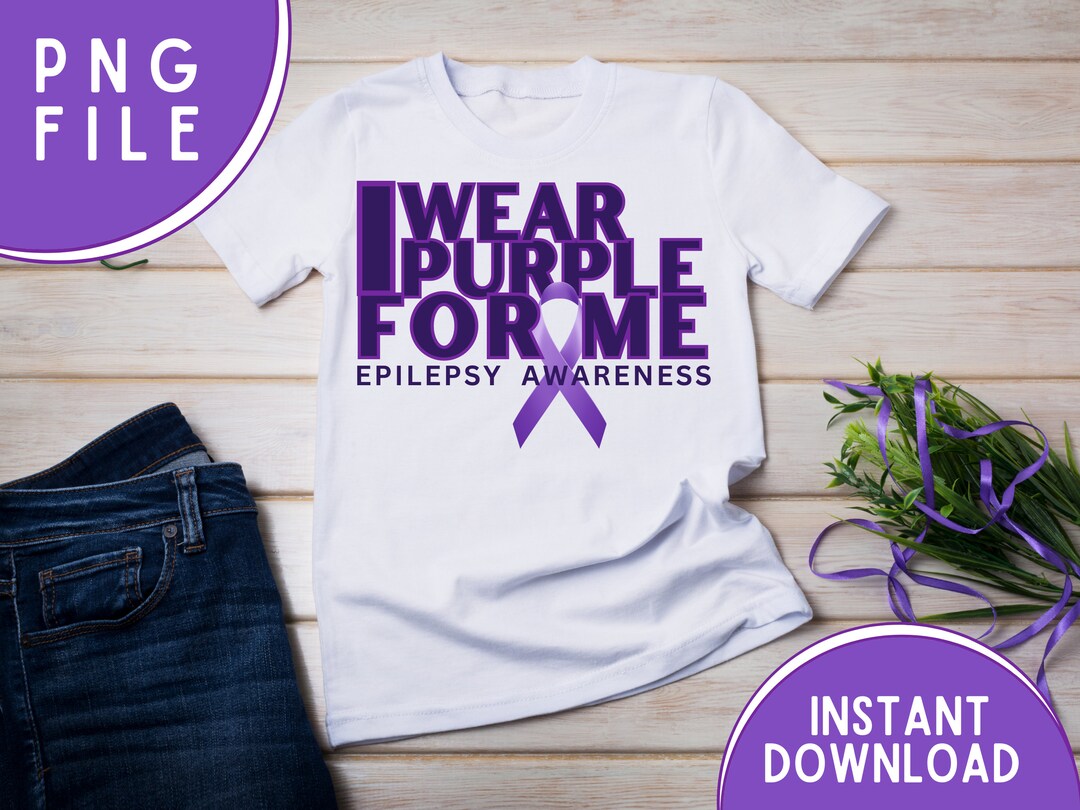 Epilepsy Awareness PNG: Purple Ribbon Support Design (digital Download ...