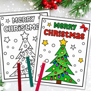 Cartões de Feliz Natal para colorir - Lindos cartões de Natal para impressão - Ótimo presente para professores e atividades de colorir para crianças!