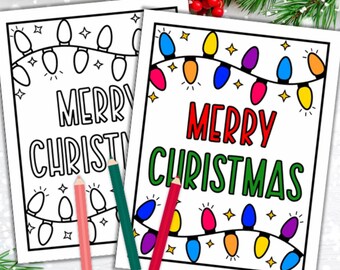 Christmas Lights Coloring Cards: Printable Kids' Activity (PDF)