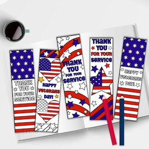 Veterans Day Coloring Bookmarks: Patriotic Kids Gift (PDF Download)