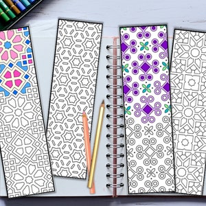 Coloring Bookmarks - Adult Coloring Page - Bookmarks to Color - Flower Pattern Coloring Page - Kids Coloring - PDF Digital Download