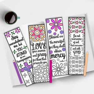 Bible Verse Bookmarks to Color - Forgiveness Bible Verses  - Bible Study Printables - Christian Bookmarks - PDF Instant Download